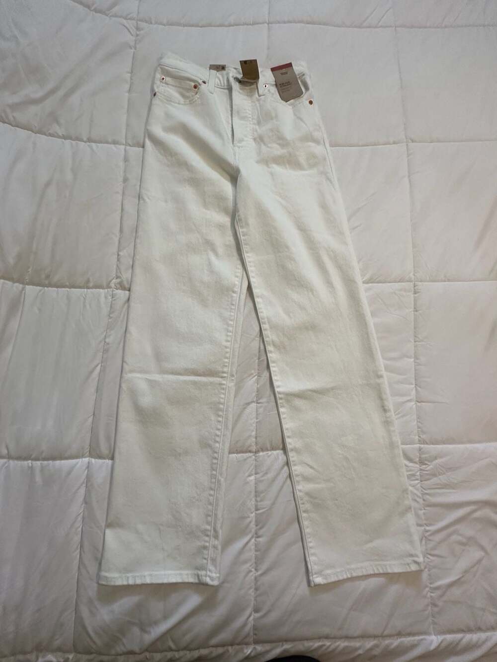 Levi's Ribcage Straight Jeans Size 27x30 White